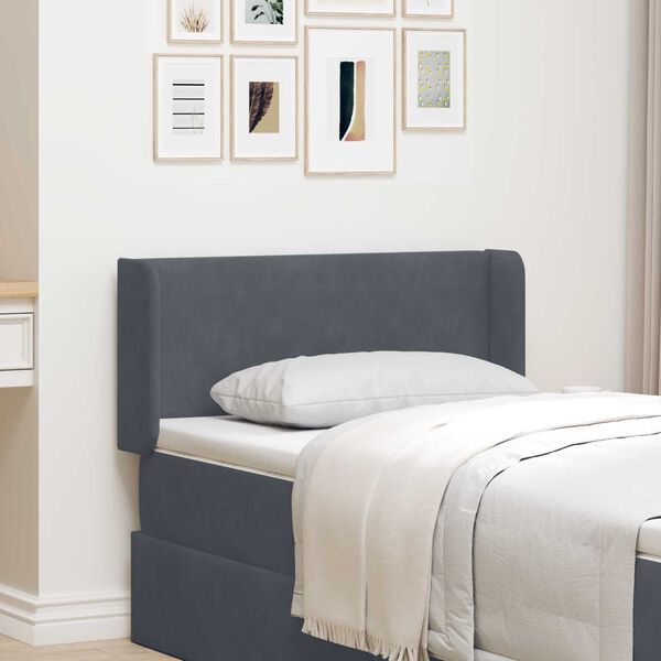 vidaXL Orelha de Cabeceira Cinzeto 40,5 x 40,5 x 4 cm Veludo