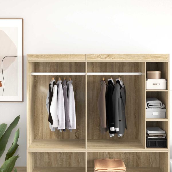 vidaXL Viga de Closet 2 pcs Prateado 764 x 15 x 29 mm Liga de Alum&iacute;nio