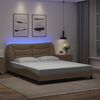 vidaXL Estrutura de cama com LED sem colch&atilde;o Hvar 160x200 cappuccino