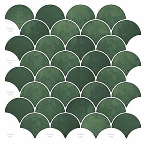 vidaXL Azulejo Escama de Peixe 10 unid. Verde-Escuro 30 x 30 cm