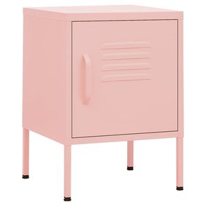 vidaXL Mesa de cabeceira 35x35x51 cm a&ccedil;o rosa