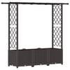 vidaXL Cama Elevada com Treli&ccedil;a e Telhado Castanho 162,5 x 40 x 136 cm