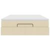 vidaXL Estrutura de cama otomana com creme de colch&atilde;o 140x190cm tecido