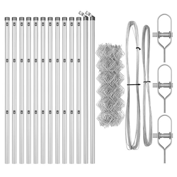 vidaXL Poste de Cerca Prateado 25 x 0,4 m (malha 40 x 40 mm) A&ccedil;o