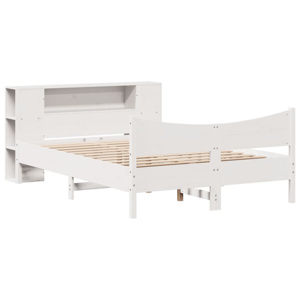 vidaXL Cama sem colch&atilde;o 140x200 cm madeira de pinho maci&ccedil;a branco
