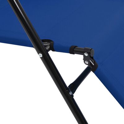 vidaXL Espreguiçadeiras dobráveis com apoios de pé 2 pcs aço azul