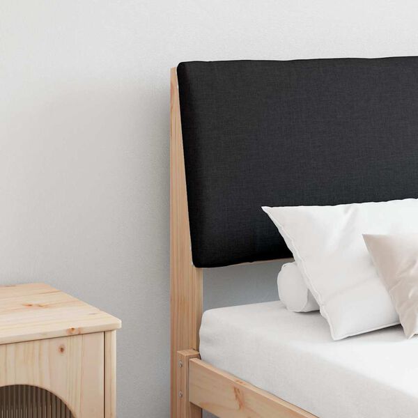 vidaXL Cabeceira estofada Preto 200 cm Madeira de Pinheiro S&oacute;lida
