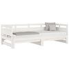 vidaXL Estrutura sof&aacute;-cama de puxar pinho maci&ccedil;o branco 2x(90x190) cm