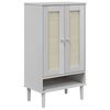 vidaXL Sapateira SENJA aspeto vime 59,5x35x107cm madeira maci&ccedil;a branco