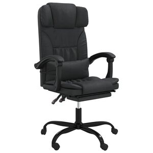 vidaXL Cadeira de escrit&oacute;rio reclin&aacute;vel couro artificial preto