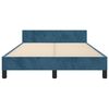 vidaXL Estrutura de cama com colch&atilde;o azul escuro 120x190 cm Veludo
