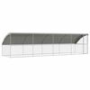 vidaXL Canil de Cachorro 4 pcs Prateado 8 x 2 x 2 m A&ccedil;o galvanizado