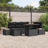 vidaXL Conjunto de Sof&aacute; de Jardim 7 pcs Preto vime PE