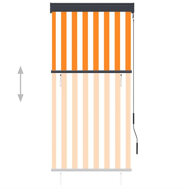 vidaXL Estore de rolo para exterior 80x250 cm branco e laranja