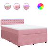 vidaXL Cama com molas/colch&atilde;o 140x200 cm veludo rosa