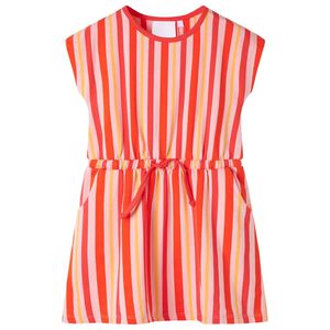 Vestido de crian&ccedil;a com cord&atilde;o rosa e vermelho 104