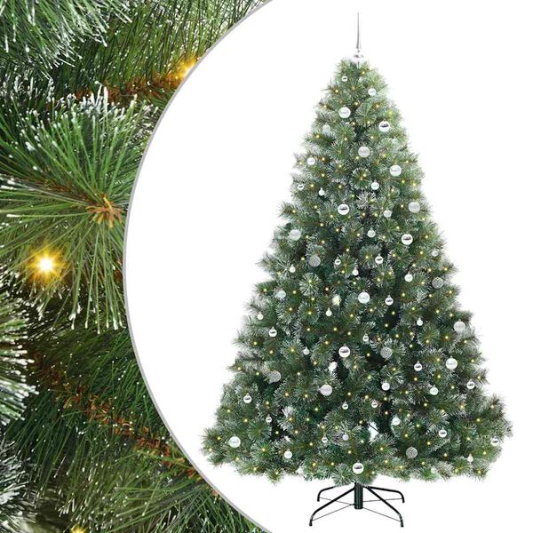 vidaXL &Aacute;rvore de Natal Artificial com 300 LEDs Verde 240 cm PE e PVC