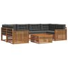 vidaXL Conjunto de Sof&aacute;s para Exterior 7 unid. Natural e Antracite
