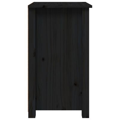 vidaXL Mesa de cabeceira 40x35x61,5 cm madeira de pinho maciça preto