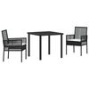 vidaXL Conjunto de Jantar para Jardim com almofada 5 pcs Bege vime PE