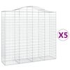 vidaXL Cestos gabi&atilde;o arqueados 5pcs 200x50x180/200cm ferro galvanizado