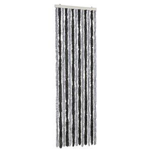vidaXL Cortina anti-insetos 56x185 cm chenille cinzento e preto