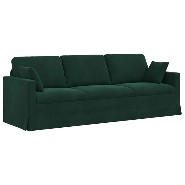 vidaXL Sof&aacute; Verde Escuro 228 x 78 x 80 cm Veludo