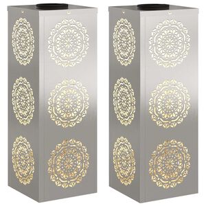 vidaXL Luz Solar LED de Caminho 2 unid. Branco quente 18 x 18 x 50 cm