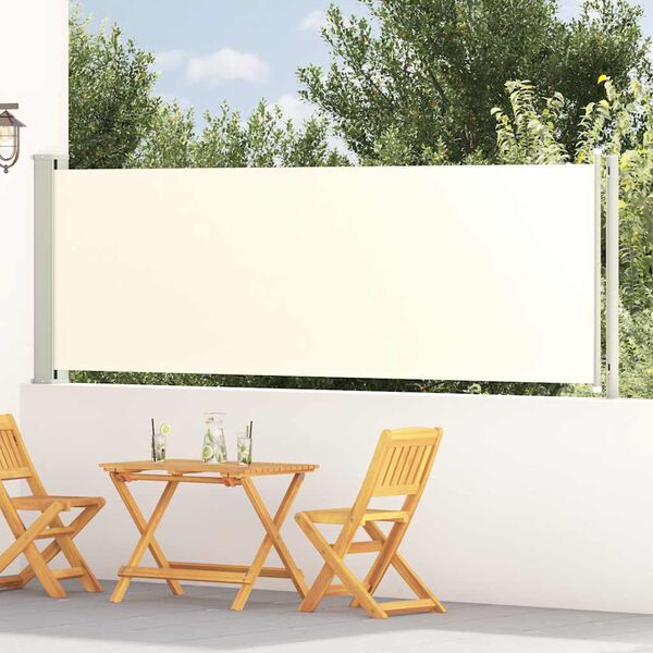 vidaXL Toldo lateral retr&aacute;til para p&aacute;tio 117x600 cm cor creme