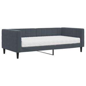 vidaXL Sof&aacute;-cama com colch&atilde;o 90x190 cm veludo cinzento-escuro