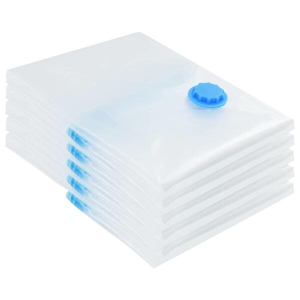 vidaXL Sacos de Armazenamento 5 pcs Transparente e Azul 60 x 40 cm