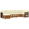 vidaXL Conjunto de Sof&aacute; Sectional com almofada 6 pcs Natural e Creme