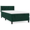 vidaXL Cama com molas/colch&atilde;o 90x200 cm veludo verde-escuro