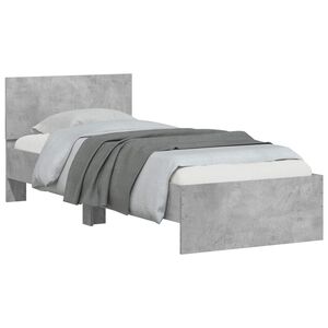 vidaXL Estrutura de Cama com Cabeceira com cabeceira Cinzento Cimento