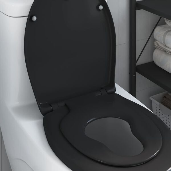 vidaXL Assento de Toilette de Liberação Rápida Preto