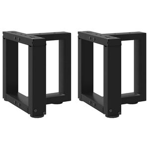 vidaXL P&eacute;s para mesa de centro em forma de T, 2 pe&ccedil;as, preto, 30x25x(30-31) cm, a&ccedil;o