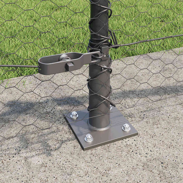 vidaXL Poste de Cerca Cinzeto 50 x 0,4 m (malha de 25 mm) A&ccedil;o e PVC