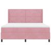 vidaXL Cama Box com colch&atilde;o com cabeceira Rosa 180 x 200 cm Veludo