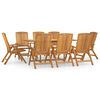 vidaXL 9 pcs conjunto de jantar para jardim madeira de teca maci&ccedil;a