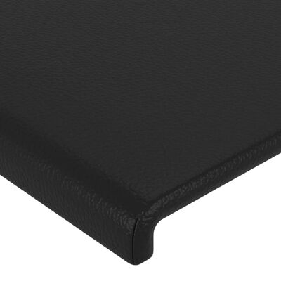 vidaXL Cabeceira cama abas couro artificial 203x23x78/88 cm preto