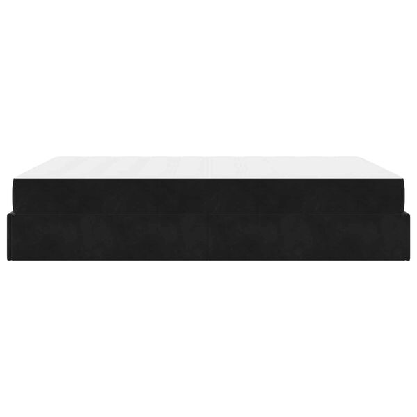 vidaXL Estrutura de cama com colch&atilde;o com colch&atilde;o 2 pcs Preto Veludo