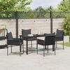 vidaXL Conjunto de Jantar para Jardim 5 pcs Preto e Cinza Rattan de PE