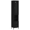 vidaXL Armário alto 34,5x34x180 cm madeira processada preto