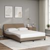 vidaXL Estrutura de cama Dover 140x200 cm couro artificial cappuccino