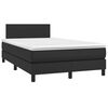 vidaXL Cama box spring c/ colch&atilde;o/LED 120x200cm couro artificial preto