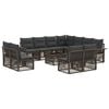 vidaXL Conjunto de Sof&aacute; de Jardim 12 unid. Cinzento vime PE