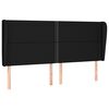 vidaXL Cabeceira de cama c/ abas tecido 163x23x118/128 cm preto