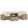 vidaXL 6 pcs conjunto de sof&aacute;s p/ jardim com almofad&otilde;es vime PE bege