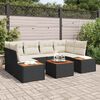 vidaXL Conjunto de Sof&aacute; de Jardim 6 pcs Preto Rattan Sint&eacute;tico