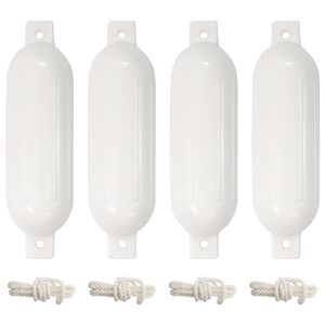 vidaXL Para-choques para barco 4 pcs &Oslash; 14x50 cm PVC branco